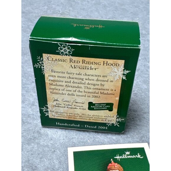 Hallmark Keepsake Ornament 2004 Classic Red Riding Hood Madame Alexander Miniatu - Picture 7 of 8